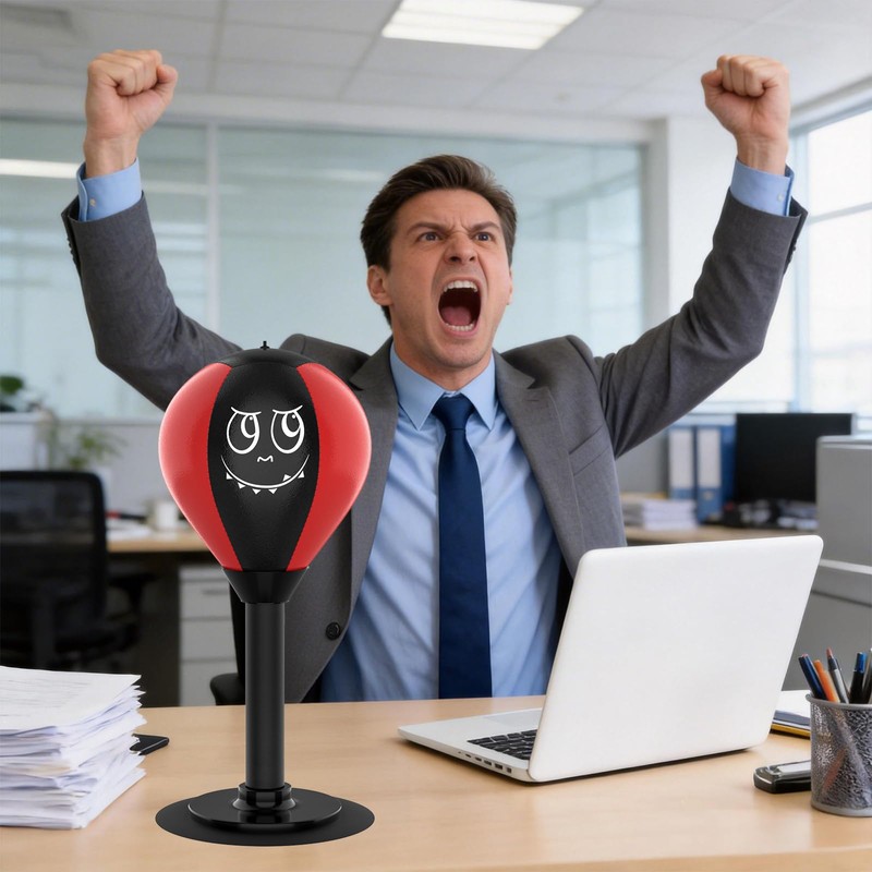 Suction Cup Desktop Punching Bag - High-Rebound Spring Boxing Ball