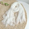 GZRYEJLEI 1pc White Cotton Blend Crinkle Soft long Scarf with