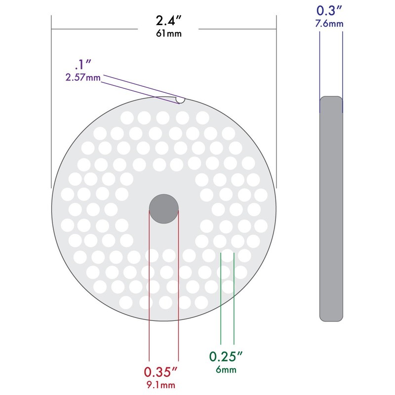 TSM #8 Stainless Steel Meat Grinder Plate (1/4")