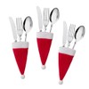 Holibanna 60pcs Mini Santa Hat Christmas Hats Cutlery Holder Fork