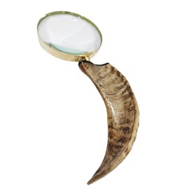 Nautical Solid Brass Handcraft Magnifying Glass with Buffalo Horn Handle Magnifying Glasses for Reading, Close Work, Hobbies, Inspection, Science and Crafts Vintage Style