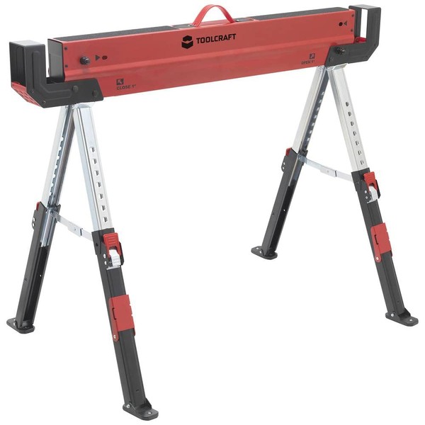 TOOLCRAFT TO-7726197 Steel Sawhorse Height Adjustable 300 kg (W x
