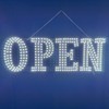 Open Sign - Ultra-Bright LEDs, White Light, Chain-Mounted, 30 x