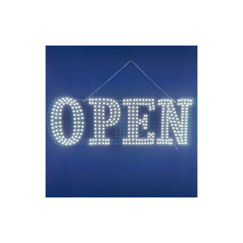 Open Sign - Ultra-Bright LEDs, White Light, Chain-Mounted, 30 x