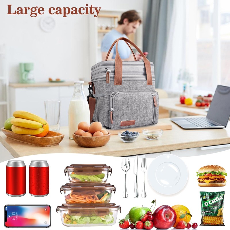 BAGNN Lunch Box & Lunch Bag for Women Men, Large