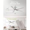 DAMINY 52 inch Nickel Ceiling Fans with Lights,5 Blades,6CCT, Low