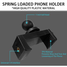 Phone Holder with 25mm Ball Head Adapter, Compatible with RAM Mounts, B Size, Double Socket Arm and Bike Phone Mount for 4.7"-7.2" Smartphones