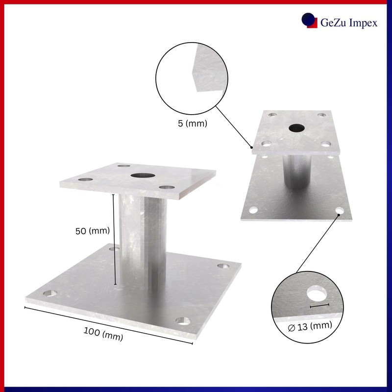 Post anchor can be doweled 2 panels 100 x 100