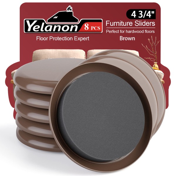 Furniture Sliders - 8 pcs-4 3/4” Round Furniture Sliders for