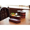 Tatsumiya NURI ajiro Ajiro 1-Tier Bento Box, Red Tamari Size: