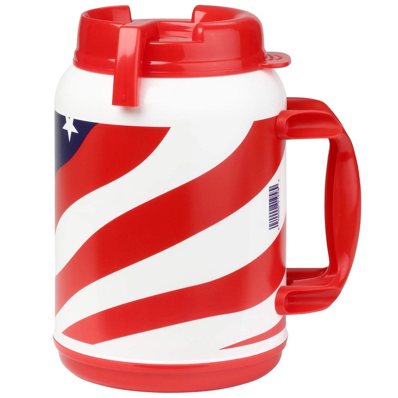 64 Ounce Insulated Mug with Handle Flexible Straw with Cap,