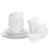QOUTIQUE Bone China Dinnerware, 20PC Set, Service for 4, White