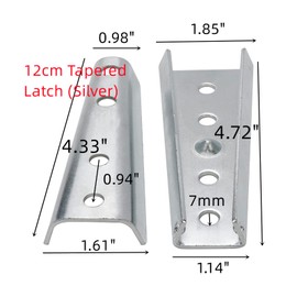 Dahszhi 4Pcs Interlocking Sofa Connector Bracket,Furniture Assemble Fixing Joint Connectors Bands Flush Mount Hanger,Taper 4.72"/120mm Silver