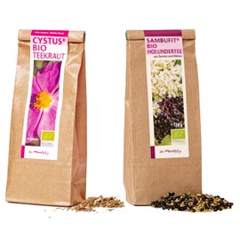 Dr. Pandalis - Winter Tea Package - Loose Cystus Organic Tea Herb 100 g, Loose Elderberry Tea 120 g - Tea Package for a Strong Immune System in Cold Winter Days