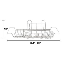 ToiletTree Products Stainless Steel Rust Proof Bathtub Caddy with Extending Sides and Book Holder