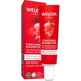 WELEDA Bio Straffende Augenpflege - Naturkosmetik Natural Anti Aging Augencreme mit Granatapfelsamenöl & Maca-Peptiden. Augenpflege mindert Falten & Augenringe. Strafft die Haut um die Augen (1x12ml)