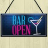 RED OCEAN Bar Open Sign NEON EFFECT Home Bar Man