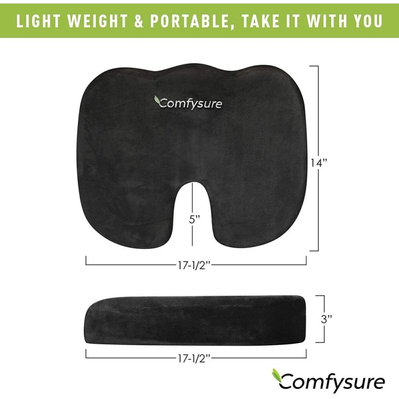Comfysure Memory Foam Car Seat Cushion Lower back support pillow