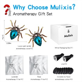 Mulixis 2 Pack Spiders Car Vent Clips Air Freshener Rhinestones Bling Aesthetic Car Vent Accessories Dash Blue Cool Goth Car Accessories
