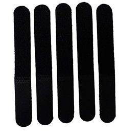 Reusable Cable Ties Black Fabric Hook and Loop Cable Ties Wrap Fasteners Plain No Text On (20 Pack)