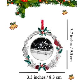 XUTAI A Piano Keys with Musical Notes Christmas Ornaments Christmas Tree Ornaments Chritstmas Wreath Glass Christmas Hanging Ornaments for Christmas Tree Festive Pendant Home Decoration