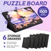 Hatisan 1500 Piece Puzzle Board with Drawers and Cover, Portable