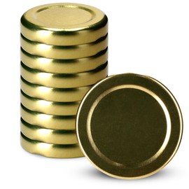 KADAX Schraubdeckel für Gläser, Twist-Off-Deckel aus Metall fi 33mm, Ersatzdeckel für Einmachgläser, Deckel für Sturzgläser, Flaschen und Einmachgläser (10 Stück, Gold)