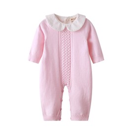 Auro Mesa Baby & Little Boy Girl Peter Pan Collar Knit Sweater Romper Outfit Clothes Twin Baby Clothing Jumpsuit Boutique 0-18M
