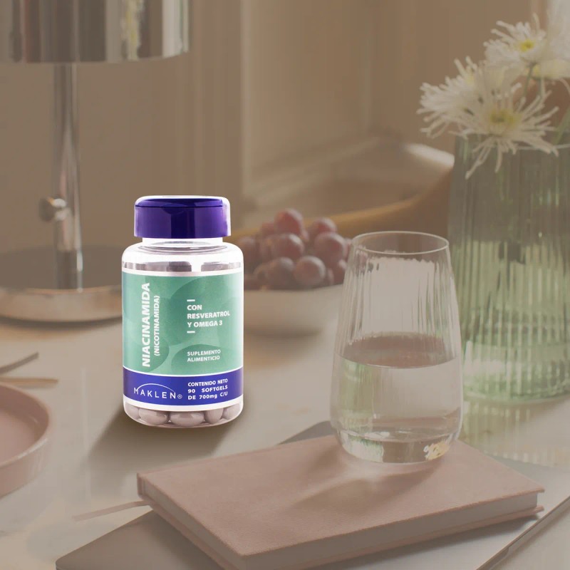 Niacinamida Resveratrol Y Omega 3 90 Cpsulas Maklen Sin Sabor