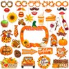 39Pcs Fall Photo Booth Props, Fall Festival Decorations, Pumpkin Frame