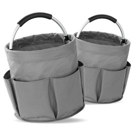 Universal Cleaning Caddy, Foldable Organiser for Home and Garden with 6 Compartments for Appliances, Tools, Cleaning Utensils, Diameter 28 x 26.5 cm, Anthracite