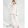 Gihuo Women' s Fluffy Pajamas Set Fleece Pullover Pants Loose