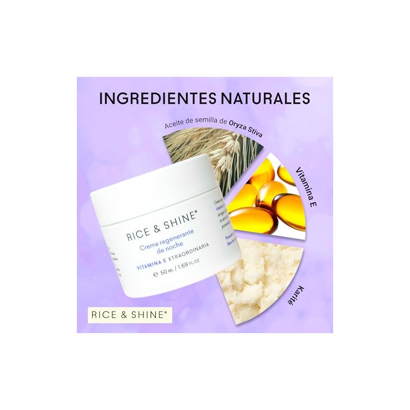 Rice Shine Crema Facial Regen Noche Aceite Germen Arroz Skin