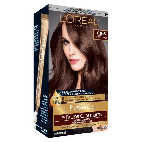 L'Oreal Paris Superior Preference Fade-Defying + Shine Permanent Hair Color, 4M Dark Mahogany Brown, Pack of 1, Hair Dye