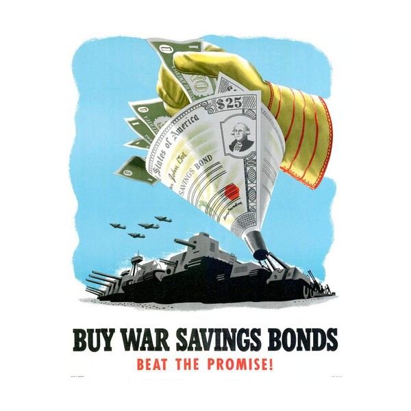 Laminated Buy War Savings Bonds Beat The Promise WPA War