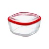 Hario Square Container-Clear-600ml, Medium, Red