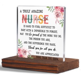 Thank You Gifts for Home Health Nurse, Appreciation Gifts for Home Care Nurse, Nurse Week Day Graduation New Nurse Nursing Student Gift for Nurse Squad Clear Desk Decorative Sign Plaques TZJ80