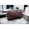bark&bison Leather Travel Toiletry Bag - Handcrafted from Finest Full