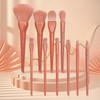 A15 Travel Makeup Brush Set: 10 Soft Pastel Brushes for Beginners One Size / Aquatic 20ea