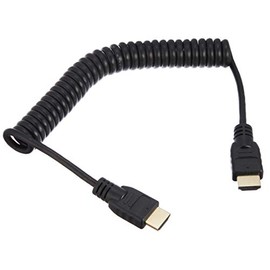 ATOMOS ATOMCAB011 Full HDMI to Full HDMI Cable, Curled, 19.7 inches (50 cm), 25.6 inches (65 cm) Extension Compatible