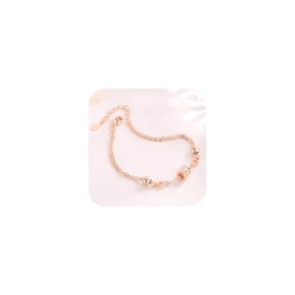 14K Rose Gold 925 Silver Plated Link Bracelets for Women Size Adjustable,Bridal Chain Waterproof Gold Bracelets for Women Trendy,Fashion Stackable Beaded Bracelet(rose gold)