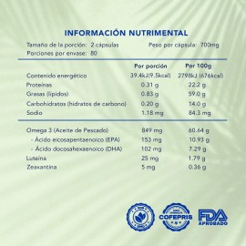 Focus Max | Luteína y Zeaxantina + Omega 3 | 160 Cápsulas de 700 mg | Naturagel