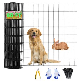 Hardware Cloth 2" x 3", 24" x 60' 16 Gauge Hardware Cloth, Welded Wire Fencing Mesh Roll with Cutting Plier & Gloves for Garden, Coop & Pet Enclosures