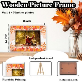 patcate 4×6 Fall Picture Frame, Thanksgiving Gifts for Boys Girls, Autumn Leaves Photo Frame for Home Office Classroom - A04