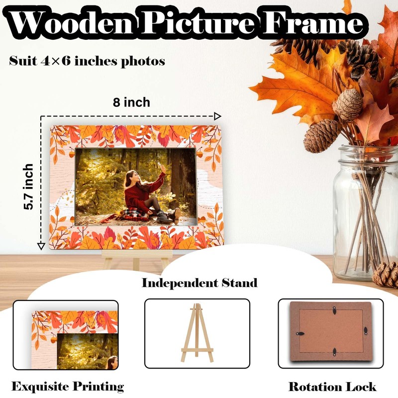 patcate 4×6 Fall Picture Frame, Thanksgiving Gifts for Boys Girls,
