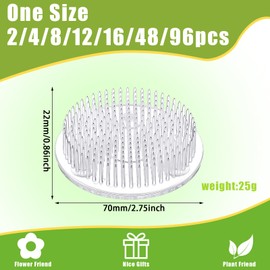 Waydress Plastic Flower Frog Flower Pins Floral Frog for Arrangements Vase Japanese Floral Arrangement for Plant Decoration, Summer Activity, Wedding Decoration(2.8 Inch,Clear,8 Pieces)