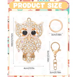 Liobelon Owl Keychains Cute Keychains for Women Purse Charms Car Keys Bag Wallet Backpack Charms for Gift to Friends (White)
