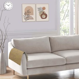 Ntomtuex Linen Sofa Arm Covers Sofa Armrest Cover Set 2 Pieces Wavy Border Washable Replace Non-Slip Chair Arm Covers Protectors for Sofa Recliner Cover for Pets,18x24 inch,Khaki