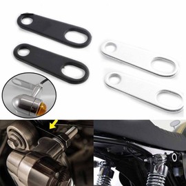 RICISUNG Turn Signal Stay Bases Set of 4 Turn Signal Stays Motorcycle Front Turn Signal Stays Base 2 Black 2 Silver