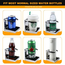 XinKunmarine 2PCS Boat Cup Holder,Stainless Steel Adjustable Holder for Cup Bottle Beverage,Folding Drink Holders for Marine Boat,Pontoon Boat,Truck,RV,Yacht